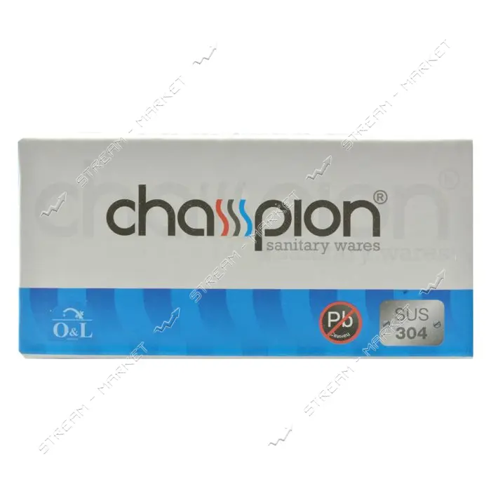 Кран Champion VAL-01 1/2"-1/2" для подключения сантехприборов с нержавеющей стали SUS 304 синий     