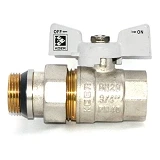 Шаровой кран с американкой прямой KOER KR 227-W-Gi 3/4" В/Н PN40 Антипротечка с белой ручкой