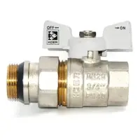 Шаровой кран с американкой прямой KOER KR 227-W-Gi 3/4" В/Н PN40 Антипротечка с белой ручкой        