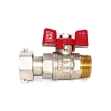 Шаровый кран прямой с накидной гайкой KOER 3/4" В/Н с ручкой бабочкой вода KR.220