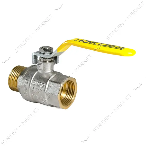 Шаровый кран Koer 3/4" В/Н с желтой ручкой рычаг газ                                                