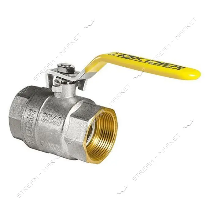 Шаровый кран Koer 1" В/В с желтой ручкой рычаг газ KR.214.G