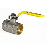 Шаровый кран Koer 1 1/4" В/В с желтой ручкой рычаг газ латунный шар