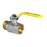 Шаровый кран 1 1/4" В/Н с желтой ручкой рычаг газ латунный шар