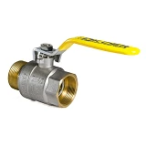 Шаровый кран Koer 1 1/2" В/Н с желтой ручкой рычаг газ латунный шар 911гр                           