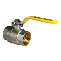 Шаровый кран Koer KR.214.G 1 1/2" с желтой ручкой рычаг газ латунный шар В/В 1360 гр                