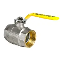 Шаровый кран Koer 2" В/В с желтой ручкой рычаг газ латунный шар 1360 гр                             