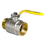 Шаровый кран Koer 2" В/Н с желтой ручкой рычаг газ латунный шар 1400 гр                             