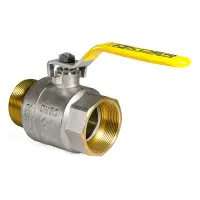 Шаровый кран Koer 2" В/Н с желтой ручкой рычаг газ латунный шар 1400 гр                             