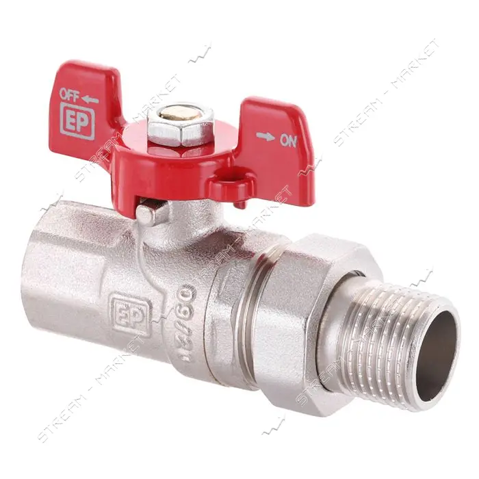 Кран с американкой Europroduct EP.310-1/2" В/Н бабочка красный