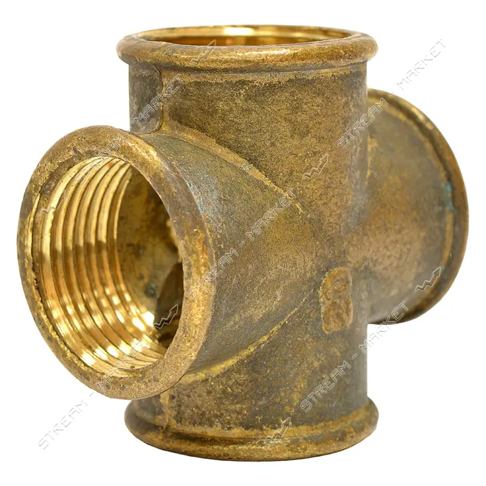 Крестовина латунная 3/4"Вх1/2"Вх3/4"Вх1/2"В                                                         