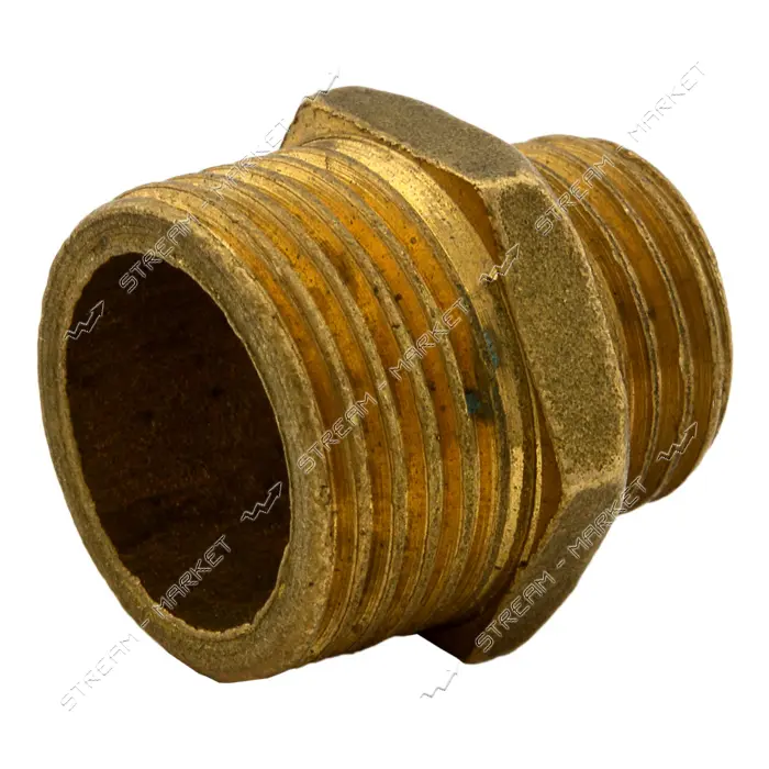 Ниппель латунь 1/4"Н-3/8Н под манометр 8-12мм                                                       