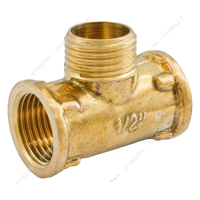 Тройник латунный 1/2"Вх1/2"Нх1/2"В RS                                                               