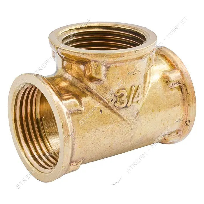 Тройник латунный 3/4"Вх3/4"Вх3/4"В RS