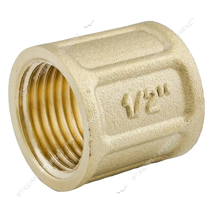 Муфта латунная 1/2"Вх1/2"В RS