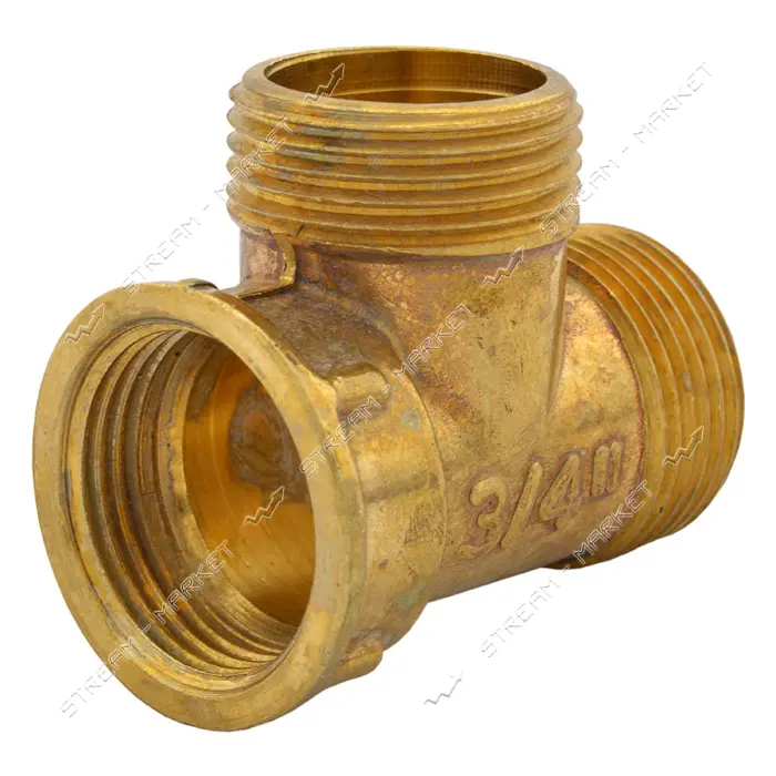 Тройник латунный 3/4"Вх3/4"Нх3/4"Н RS                                                               