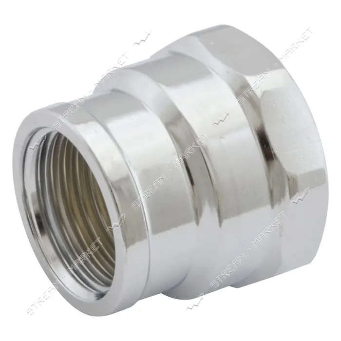 Муфта RS нержавейка 1/2"В-3/4"В 15-20мм никель                                                      