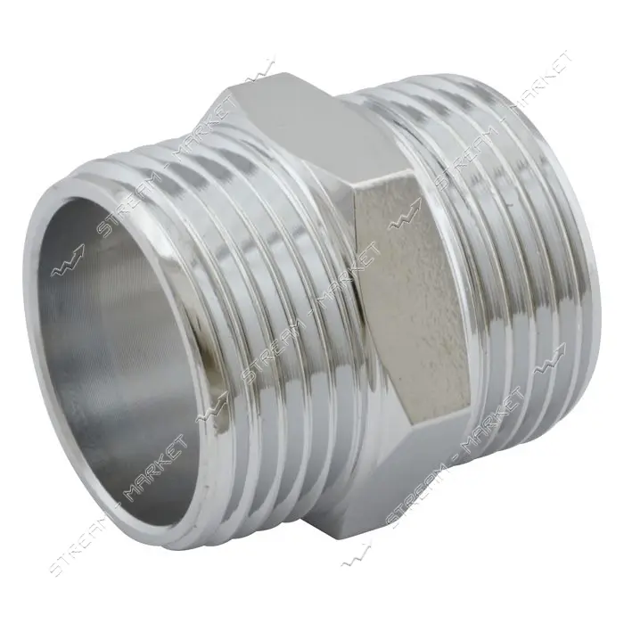 Ниппель RS нержавейка 3/4"Н-3/4"Н 20мм никель