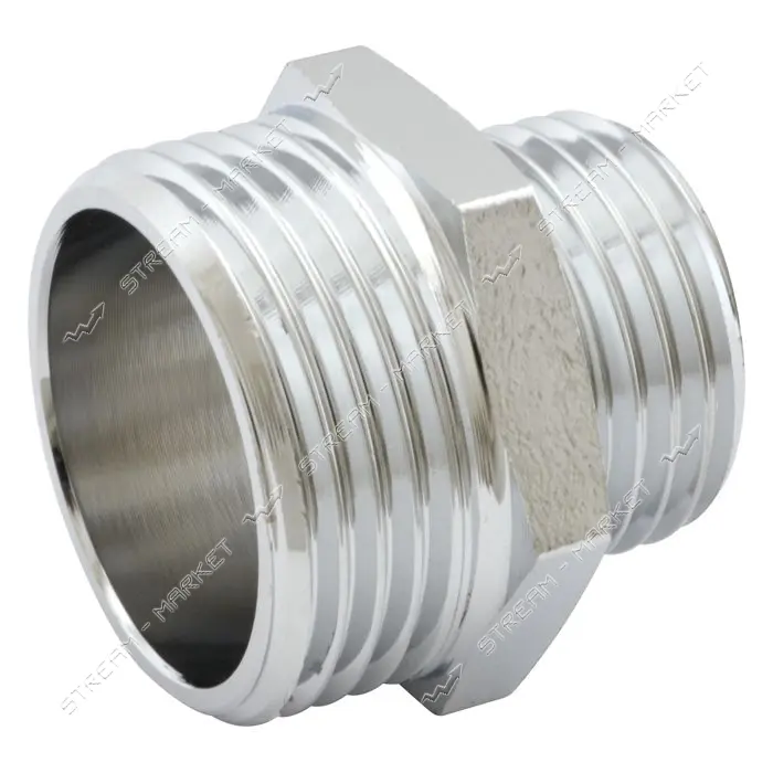 Ниппель RS нержавейка 1/2"Н-3/4"Н 15-20мм никель                                                    