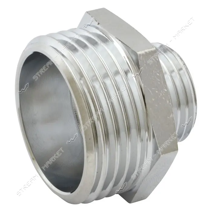 Ниппель RS нержавейка 1/2"Н-1"Н 15-25мм никель                                                      