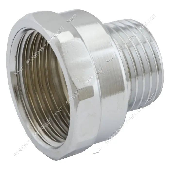 Переходник RS нержавейка 1/2"Н-3/4"В 15-20мм никель