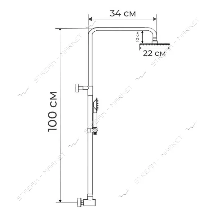 Душевая колонна Zerix DK-003 без смесителя