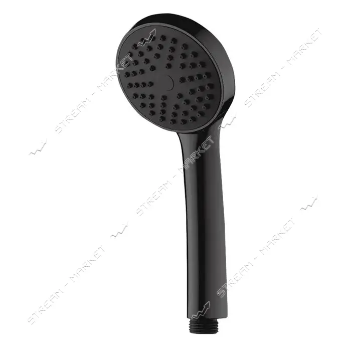 Лейка для душа Zerix SH-01 BLACK без переключения в пакете                                          