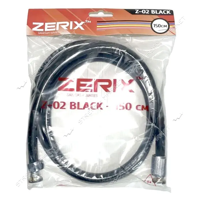 Шланг для душа Zerix Z-02 150см черный                                                              