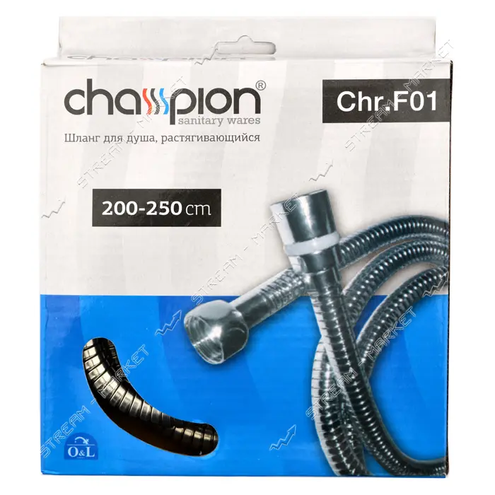 Шланг для душа Champion F01 2.0м растяжной в коробке                                                