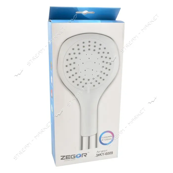 Лейка для душа Zegor WKY-6009 с переключателем 5 режимов в Коробке