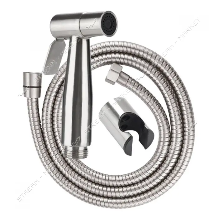 Набор для гигиенического душа Zerix Bidet SET-005 SUS из нерж. стали S шланг лейка кронштейн        