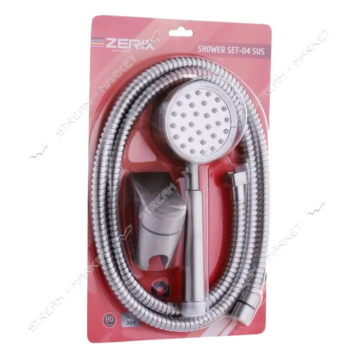 Душевой набор Zerix Shower SET-04 SUS из нержавеющей стали SUS304 шланг лейка кронштейн             
