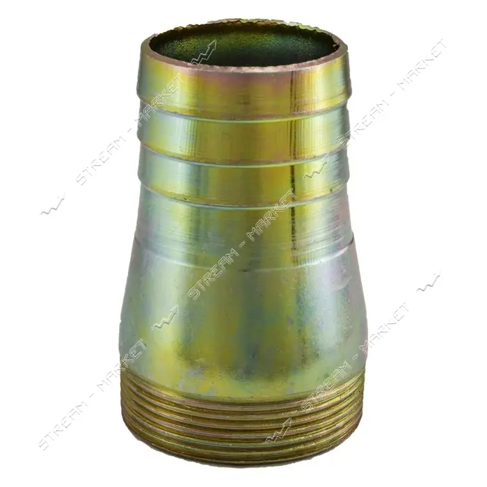 Штуцер ерш стальной анодированный 2"х50мм резьба ерш на пожарный и фекальный шланг
