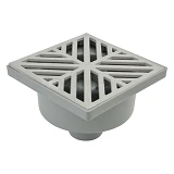 Трап пластиковый STP ТV-150-50.01 150х150мм с вертикальным выпуском 50мм снежинка
