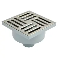Трап пластиковый STP ТV-150-50.03 150х150мм с вертикальным выпуском 50мм нерж.решетка