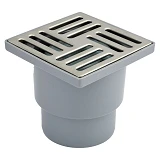 Трап пластиковый STP ТV-150-110.03 150х150мм с вертикальным выпуском 110мм нерж.решетка             