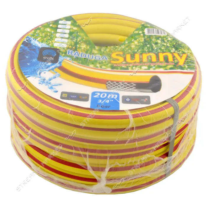 Шланг для полива Evsi-Plastik Радуга Новая желтая d18 3/4" 20м                                      