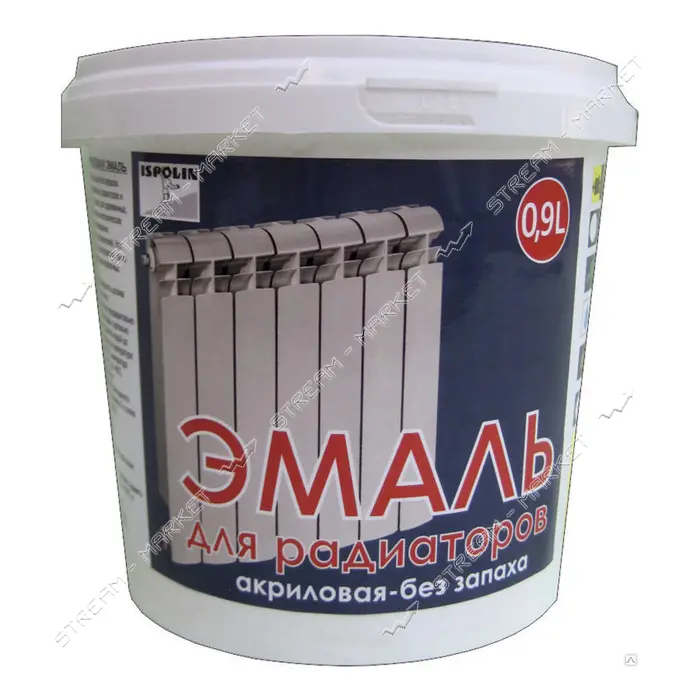 Эмаль акриловая Ispolin для радиаторов отопления 2л белая