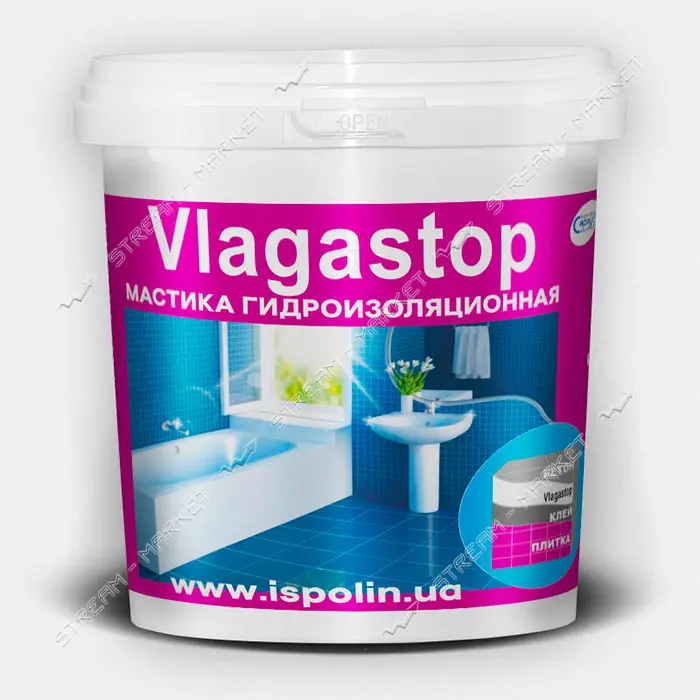 Мастика Ispolin Vlagastop гидроизоляционная акриловая 1кг