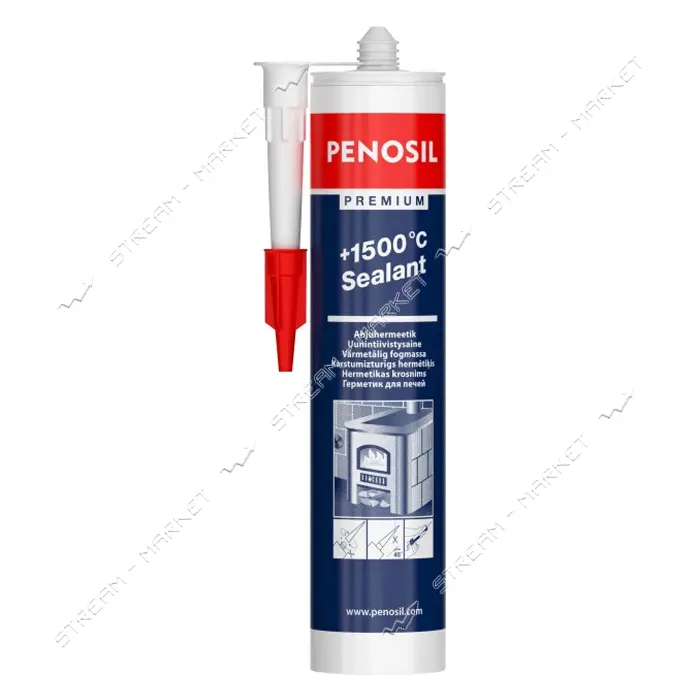 Герметик печной Penosil высокотемпературный 1500С 310мл черный
