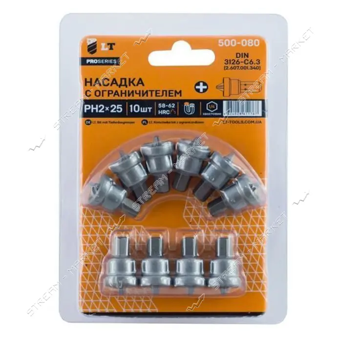 Бита с ограничителем LT/Maxidrill 500-081 PH2x50мм 10шт