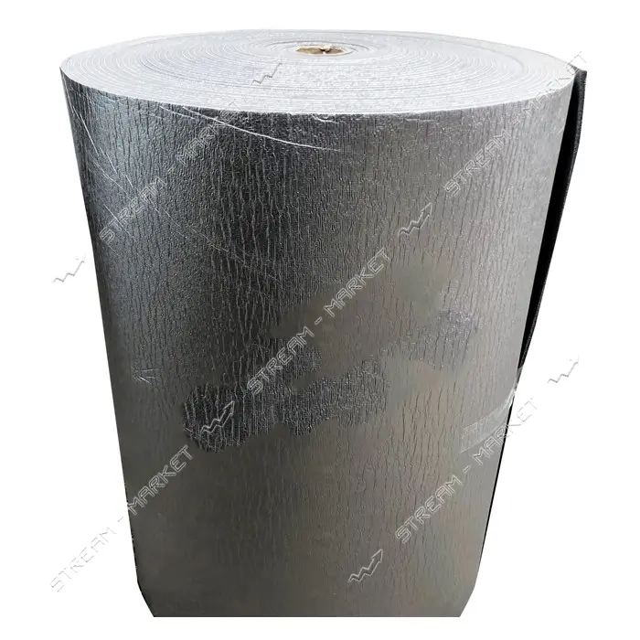 Полотно фольгированное Izolon base алюминий Pet 5мм 1x50м серое