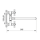 Смеситель для ванны Zerix DMX Rubber длинный ручка WSL-605 букса 1/2"