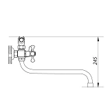 Смеситель для ванны Zerix DMX Rubber длинный ручка WSL-605 букса 1/2"