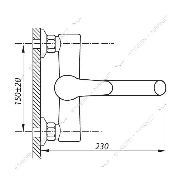 Смеситель для ванной Zerix PUD3 A045                                                                