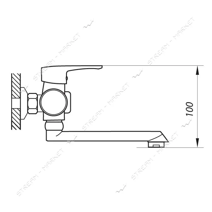 Смеситель для ванной Zerix PUD3 A146