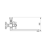 Смеситель для ванны Zerix DML Euro длинный ручка WSL-827 букса 1/2"