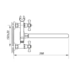 Смеситель для ванны Zerix DML Euro длинный ручка WSL-827 букса 1/2"