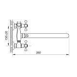 Смеситель для ванны Zerix DFR-A Rubber длинный ручка WSL-722 букса 1/2"