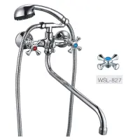 Смеситель для ванны Zerix DFR-A длинный ручка WSL-827 букса 1/2"                                    